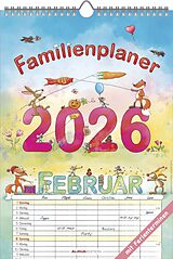 Kalender Alpha Edition - Familienplaner Cartoon 2026  Bildkalender 23,7x34 cm  6 Spalten für Termine  Kalender mit Platz für Notizen & vielen Zusatzinformationen  Wandkalender  FSC-zertifiziert von Silke Leskien