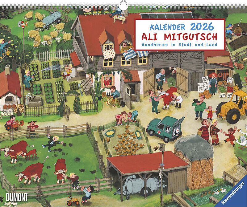 Ali Mitgutsch 2026  Wimmelbilder  DUMONT Kinder-Kalender  Querformat 52 x 42,5 cm  Spiralbindung