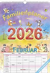 Kalender Alpha Edition - Familienplaner Cartoon 2026  Familienkalender A3 (29,7×42 cm) mit 6 Spalten, Ferienterminen & Platz für Notizen  Wandkalender mit lustigen Illustrationen von Silke Leskien von 