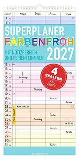 Kalender Superplaner Farbenfroh - 4 Spalten 2027 von 