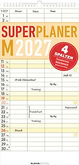Kalender Superplaner M - 4 Spalten 2027 von 
