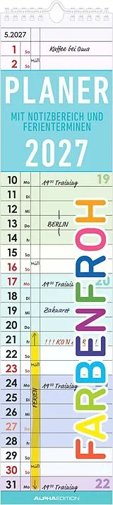 Kalender Planer Farbenfroh 2027 von 