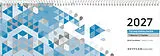Kalender Tischquerkalender 1W/2S blau 2027 von 