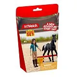 Schleich 81539 - Pocket Set, Turniersieg mit Flocke, 10-teilig, Spielset Spiel