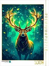 CALVENDO Puzzle Magischer Hirsch im Lichtschein | 1000 Teile Lege-Größe 64x48cm Foto-Puzzle für glückliche Stunden Spiel