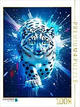 CALVENDO Puzzle Schneeleopard im Sternenleuchten | 1000 Teile Lege-Größe 64x48cm Foto-Puzzle für glückliche Stunden Spiel