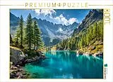 CALVENDO Puzzle Zwischen türkisblauem Wasser und grüne Wälder erwacht die Seele der Alpen neu | 1000 Teile Lege-Größe 64x48cm Foto-Puzzle für glückliche Stunden Spiel