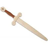 BestSaller 1012 - Templer-Schwert, Birke, 63cm, Holz-Schwert, Griff mit brauner Kunstlederwickelung Spiel