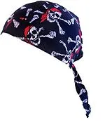 BestSaller 1325 - Piraten Bandana/Kopftuch mit Totenköpfen Spiel
