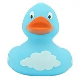 Badeente blau mit Wolken Spiel