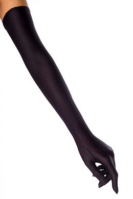 Fingerlose Satin-Handschuhe Schwarz – Elegante Opernhandschuhe Für Partys & Events