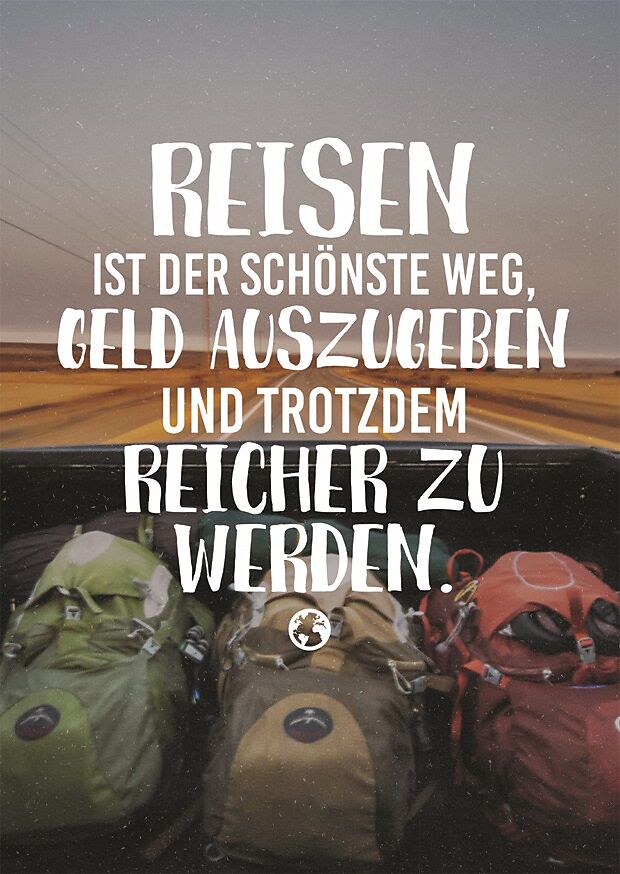 Reisen ist der schönste Weg Postkarte Glückwunschkarten online kaufen