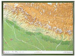 (Land)Karte Nepal Groß 1:1.150.000, Reliefkarte, mit Holzrahmen von André Markgraf, Mario Engelhardt