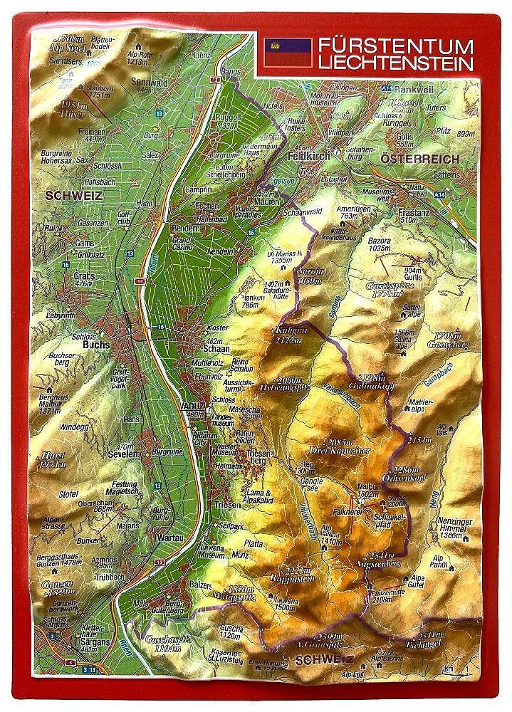 31133 AK Geo Relief: Fürstentum Liechtenstein