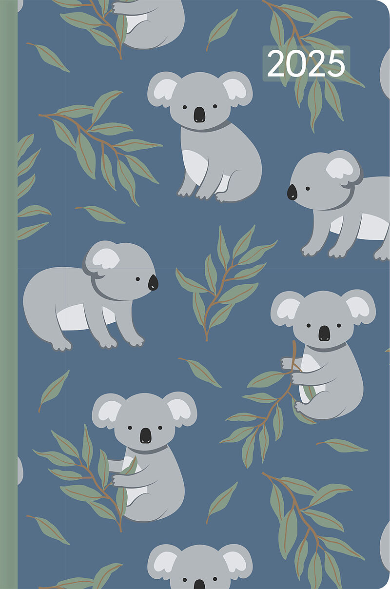 Alpha Edition - Ladytimer Mini Koala 2025 Taschenkalender, 8x11,5cm, Kalender mit 144 Seiten, Kalender mit einem Info- und Adressteil im handlichen Miniformat, Wochenübersicht auf 2 Seiten