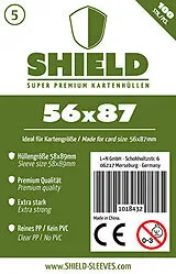 Shield 5 - 100 Super Premium Kartenhüllen für Kartengröße 56 x 87 mm Spiel