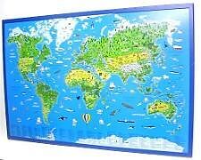 (Land)Karte Kinderweltkarte auf Kork-Pinnwand von 