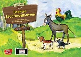 Textkarten / Symbolkarten Die Bremer Stadtmusikanten. Kamishibai Bildkartenset von Brüder Grimm