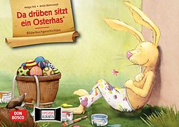 Textkarten / Symbolkarten Da drüben sitzt ein Osterhas. Kamishibai Bildkartenset. von Helga Fell