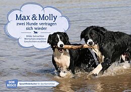 Textkarten / Symbolkarten Max und Molly - zwei Hunde vertragen sich wieder. Kamishibai Bildkartenset. von Monika Wieber