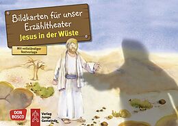 Textkarten / Symbolkarten Jesus in der Wüste. Kamishibai Bildkartenset. von Peter Hitzelberger