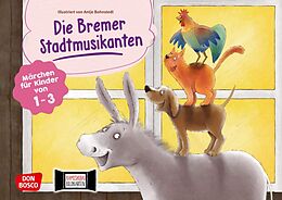 Textkarten / Symbolkarten Die Bremer Stadtmusikanten. Kamishibai Bildkartenset von Brüder Grimm