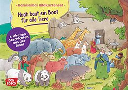 Textkarten / Symbolkarten Noah baut ein Boot für alle Tiere. Kamishibai Bildkartenset von Esther Hebert, Gesa Rensmann