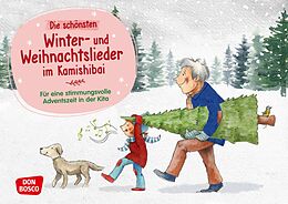Textkarten / Symbolkarten Die schönsten Winter- und Weihnachtslieder im Kamishibai. Kamishibai Bildkartenset. von 