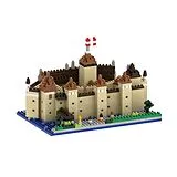 BRIXIES 200207 - Schloss Chillon, 3D Konstruktionsbausatz aus Ministeinen, 822 Teile Spiel