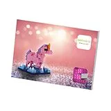 BRIXIES 220059 - Postkarte Einhorn, 3D Konstruktionsbausatz aus Ministeinen, 106 Teile Spiel