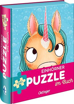 Einhörner. Puzzle im Buch. 100 Teile Spiel