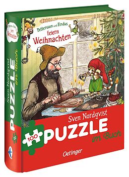 Pettersson und Findus feiern Weihnachten. Puzzle im Buch. 100 Teile Spiel