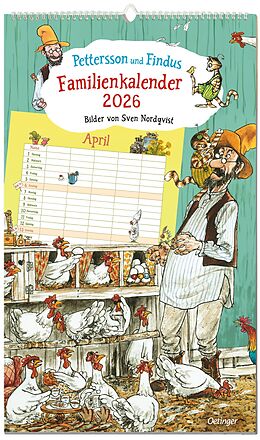 Kalender Pettersson und Findus. Familienkalender 2026 von Sven Nordqvist