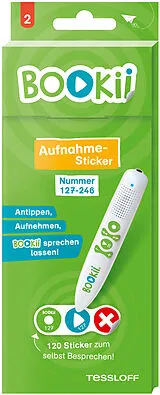 Aufkleber/Stickers (Non) BOOKii® Aufnahme-Sticker neutral Paket 2, Nr. 127-246 (120 Stück) von 