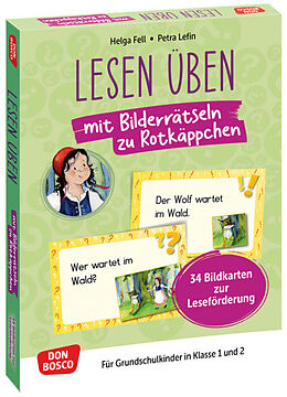 Textkarten / Symbolkarten Lesen üben mit Bilderrätseln zu Rotkäppchen. 34 Bildkarten zur Leseförderung von Helga Fell