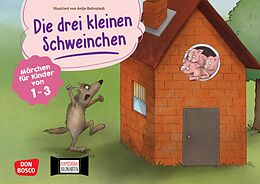 Textkarten / Symbolkarten Die drei kleinen Schweinchen. Kamishibai Bildkartenset von Simone Klement