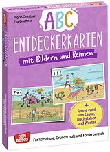 Abc-Entdeckerkarten mit Bildern und Reimen Spiel
