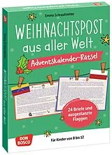 Textkarten / Symbolkarten Weihnachtspost aus aller Welt. Adventskalender-Rätsel für Kinder von 8 bis 12 von Emma Schraufstetter