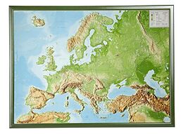 (Land)Karte Reliefkarte Europa Gross 1 : 8.000.000 mit Rahmen von André Markgraf, Mario Engelhardt