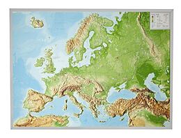 (Land)Karte Reliefkarte Europa Gross 1 : 8.000.000 mit Aluminium Rahmen von André Markgraf, Mario Engelhardt