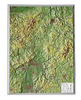 (Land)Karte Hessen klein 1:700.000 Reliefkarte von André Markgraf, Mario Engelhardt