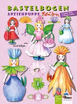 Anziehpuppe Blüten Bastelbogen mit 3 Puppen aus Papier und 5 Outfits Spiel