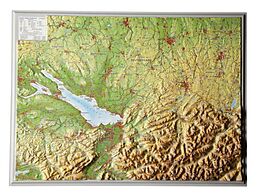 (Land)Karte Relief Region Allgäu Bodensee 1 : 400.000 von André Markgraf, Mario Engelhardt
