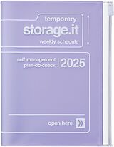 Kartonierter Einband MARK'S 2024/2025 Taschenkalender A6 vertikal, Storage it // Purple von 