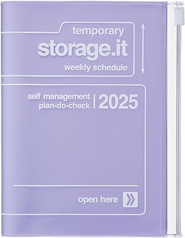 Kartonierter Einband MARK'S 2024/2025 Taschenkalender A6 vertikal, Storage it // Purple von 