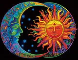 DIAMOND DOTZ - Diamond Painting Neon Sonne Mond Spiel