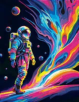 DIAMOND DOTZ - Diamond Painting Neon Astronaut Weltall Spiel