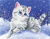 DIAMOND DOTZ - Diamond Painting Katze im Schnee Spiel