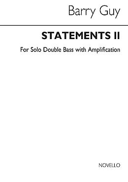Barry Guy Notenblätter Statements 2 for double bass