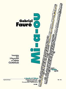 Gabriel Urbain Fauré Notenblätter Mi-a-ou op.56